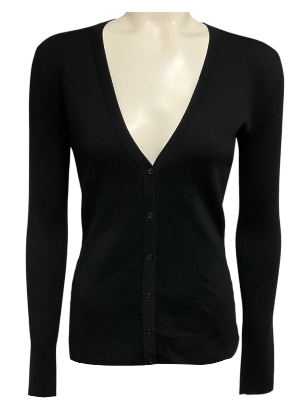 GABRIELA HEARST BLACK ALEXANDRITE LONG SLEEVED BUTTON FRONT KNIT CARDIGAN SWEATE